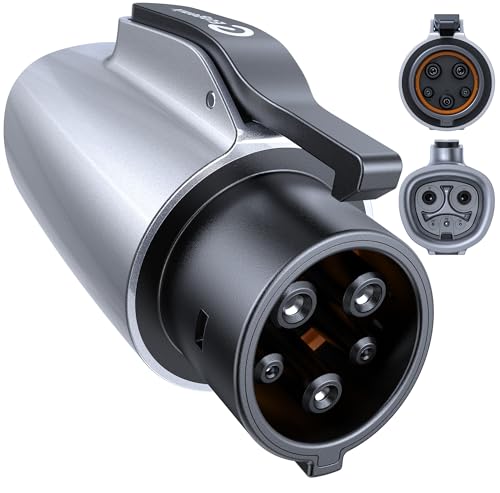 Ecogenix Tesla to J1772 Charging Adapter (Max 80A, 240V), NACS to J1772 Adapter, J1772 EVs Adapter, Compatible with Tesla Wall Connector/Destination/Mobile Charger (for J1772 EVs Only) Silver