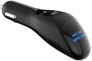 STIN Viajes Adaptador 12V Coche purificador de Aire purificador de Aire del Coche de Iones de oxígeno de aniones Fresca ionizador de ozono Limpiador Dual USB,Negro