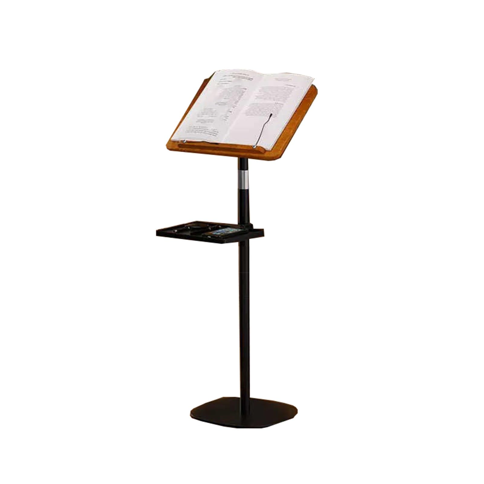 Generico Leggio da Pavimento Regolabile in Altezza con Vassoio, Supporto per spartiti Musicali per Ufficio e Sala conferenze, Portata Massima 5 kg, Altezza 182 cm - Ideale per presentazioni e spettac
