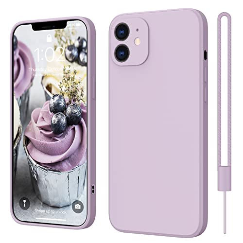 ElestBela iPhone 12 Hülle Silikon Case, Hanyhülle iPhone 12 Ultra Dünn Slim mit Microfiber, Kratzfeste Rundumschutz Case Schutzhülle Hülle für iPhone 12 6.1'' Lila
