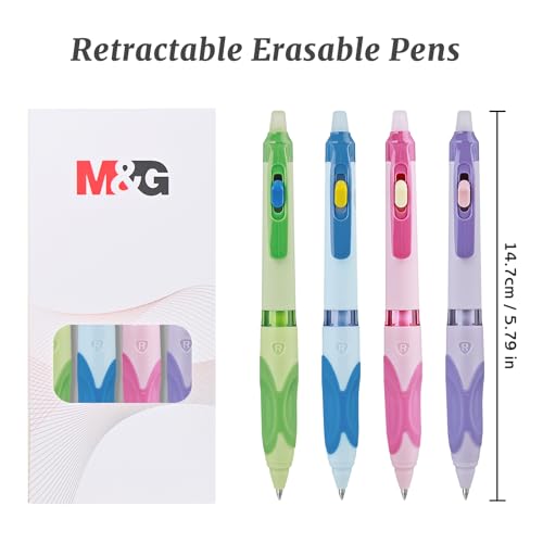 M&G 4 bolígrafos borrables de gel punta fina 0.5mm miniatura 3