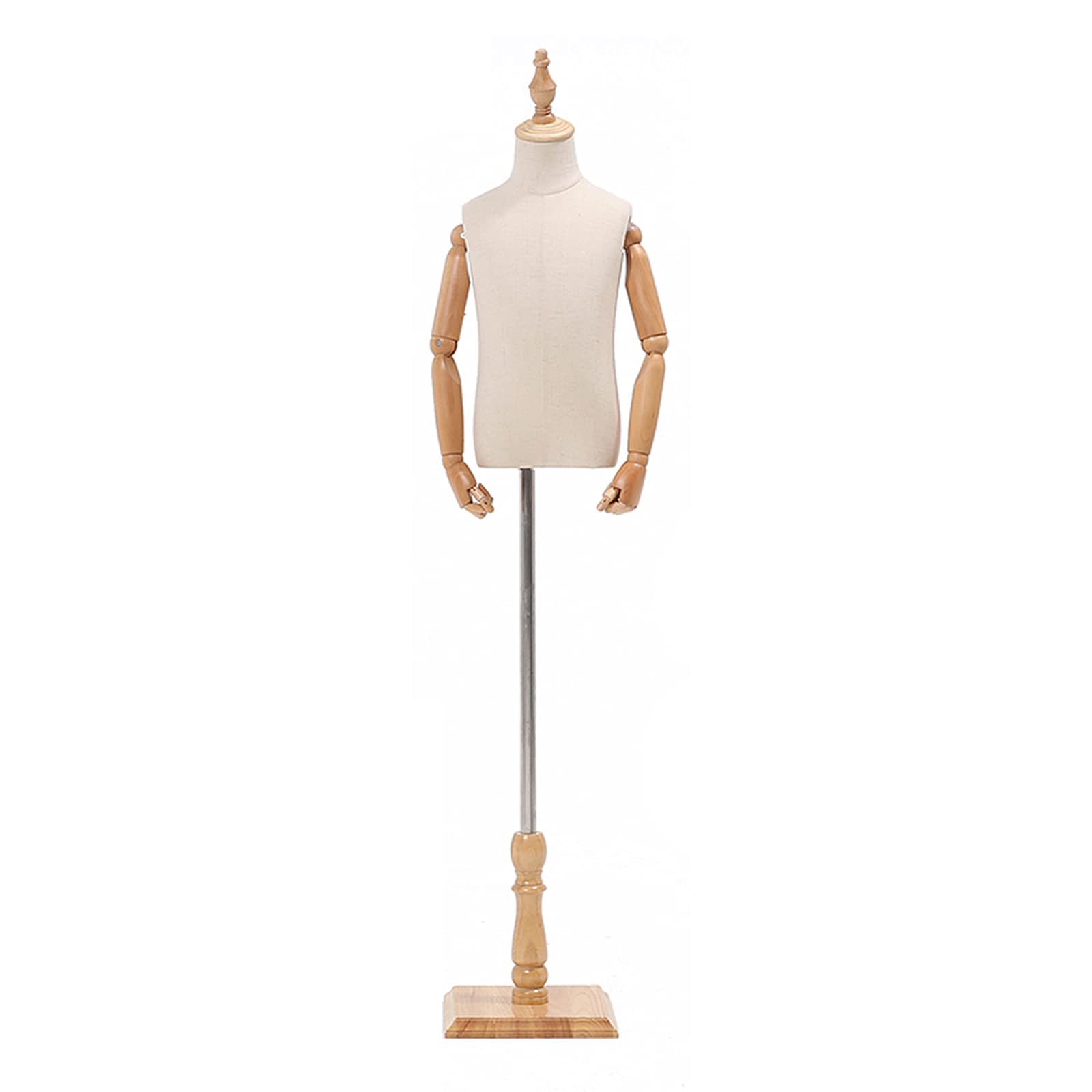 Maniquí de busto de lino ZRY infantil con soporte de madera maciza para sastrería de alta gama