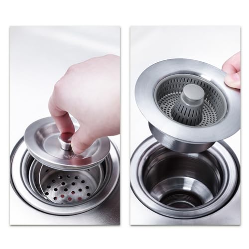 Colador para fregadero de cocina 3 en 1 LAIJAUR acero inoxidable miniatura 6