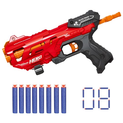 Image of Toyshine Easy to Shoot Foam Bullet Blaster Gun Toy with 8 Pc Soft Bullets Shooting Fun Outdoor Toy for Little Kids - Red
