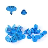 Sheep Ear Tags 1-100 Number Round Pig Ear Label Farm Sheep Rabbit Ear Tag Animal Identification Card 6-Colour Anti-Fall Off Earring for Poultry for Animals(Blue)