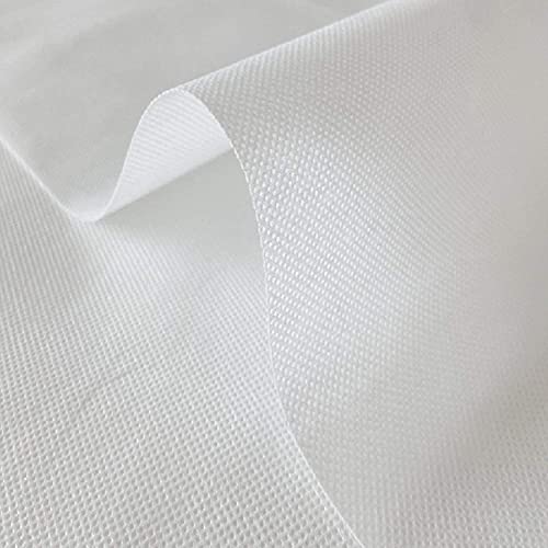 AK TRADING CO. Nonwoven 100% Polypropylene Fabric | Non-Woven Spunbond Interfacing for Sewing and Filters, 42 GSM (Medium Weight) (60\" Wide, White - 3 Yards)