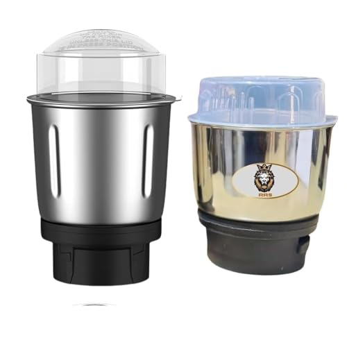 Grinder Mixer Jar Stainless Steel Grinding Container with Teeth Lock and Strong Coupler Suitable for All Mixers Grinder ((250ml & 500ml) Mixer Grinder Jar)