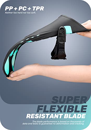 Capas Swim Fins, Snorkel Fins With Travel Size Short Fins For Snorkeling Diving Adjustable Open Heel Flippers For Men Women Youth #TOP3