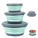 soporXw Cuenco plegable - 3 piezas de vajilla portátil de silicona, accesorios de camping, novedades 2025, utensilios de camping, ensaladera, cajas de almacenamiento de alimentos, cuenco plegable para