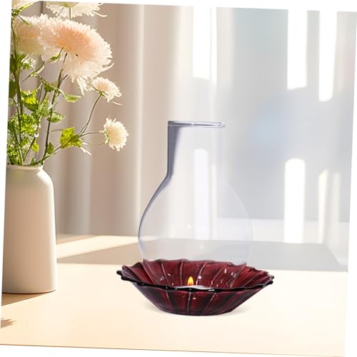 STOBAZA 2pcs Glass Candle Holder Sleeve Open Ended Tube Shade for Romantic Decor for Weddings and Parties Transparent Candle Cover for Soft Flame