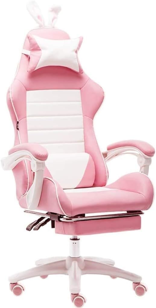 Gaming Chair Ergonomic Video Gaming Office Chair Boss Chair PU Leather Bucket Seat Racing Desk Red Chairs with Lumbar Support (Color :)