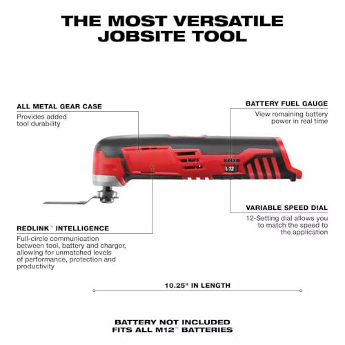 2426-20 for Milwaukee M12 12V Cordless Oscillating Multi-Tool - Bare Tool, 20,000 OPM, Quick-Change