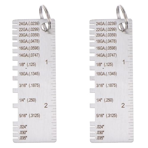 2pcs Regla de Inspección de Soldadura Medidor de Espesor de Metal Herramienta para Inspección de Soldadura miniatura 1