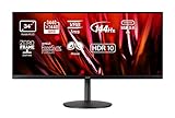 Acer Nitro XV340CKPbmiipphzx - Monitor Gaming 34" QHD 144 Hz UltraWide 86cm (3440x1440, Pantalla IPS LED, ZeroFrame y FreeSync, HDR Ready, 1ms VRB, 250 nits, 2xHDMI, 2DP MM Audio Out, USB 3.0) - Negro