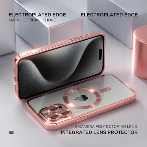 Image of Misea Magnetic for iPhone 15 Pro Case Compatible with MagSafe Pink