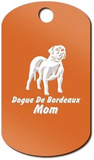 Dogue de Bordeaux Mom Engraved Keychain/GI Tag Mister Petlife bordeauxdog Orange