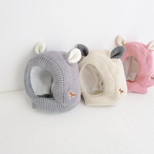 Ling & Bai Dog Winter Hats Ear Muffs Noise Protection Quiet Covers Pet Hoods Wrap for Outdoor Walking Anxiety Grooming (Beige) - Image 5