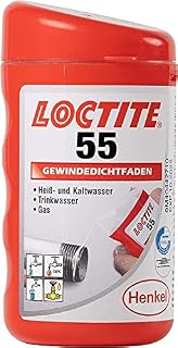 LOCTITE 55 Pipe Thread Sealant, Non Curing Thread Sealant for Plumbing Pipes and Fittings, Reliable Fast Action Pipe Sealant for Metal and Plastic, 160m