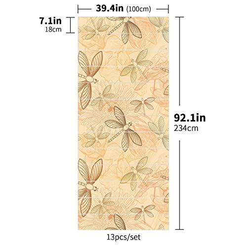 Beige Pattern Self Adhesive Stair Stickers, Peel And Stick Vinyl Stair Risers Staircase Murals Decals Sticker Decor For Steps,7.1X39.4 Inch X13Pcs, Cream #TOP4