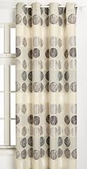 HomeMaison 09347-8-AL Gardine, mit Ösen, Jacquard-Kreise, Grau/Silber, 140 x 260 cm