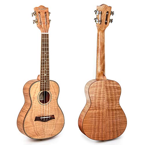 Kmise Concert Ukulele,23 inch Tiger Flame Ukelele Kit,with Bag,Capo, Uke Strap, String,Tuner,Shaker for Beginner and Professional