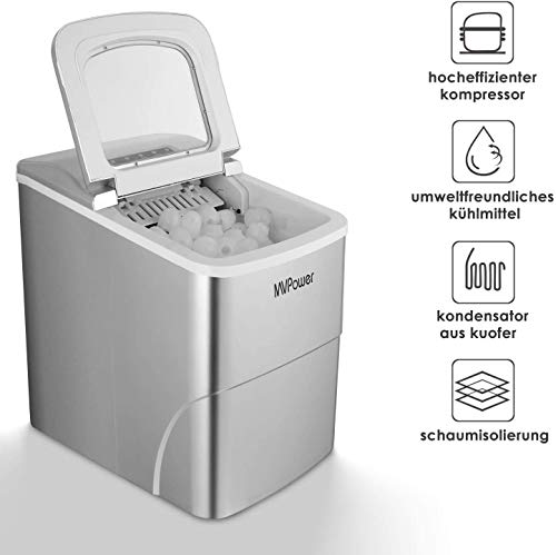 MVPower Máquina para Hacer Hielo, Silenciosa, Capacidad 12 kg ...