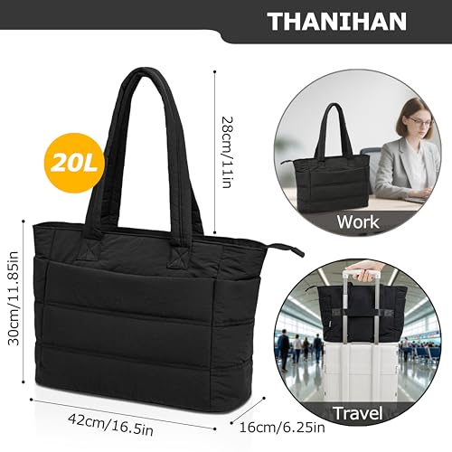 Image of Tote Bag for Women ，Travel Puffy Tote Bag For Women，Puffer Work Tote Handbag、Shoulder Bag Handbag for Travel, Work, Gym