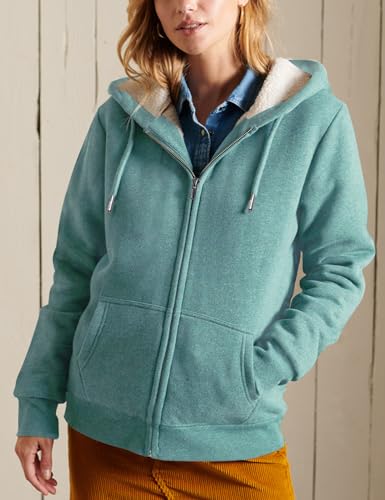 Image of Flygo Womens Casual Winter Warm Sherpa Lined Full Zip Up Hoodie Sweatshirt Jacket