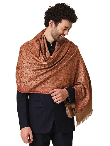 Image of Zamour Faux Pashmina Soft Jamawar Woven Jacquard Shawl for Men