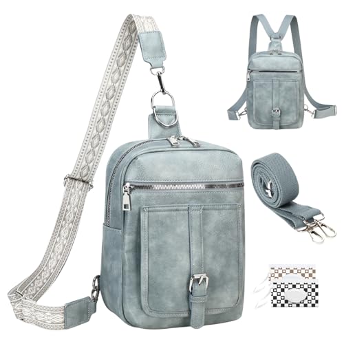 Image of MYHOZEE Small Diaper Bag Crossbody Sling Purse for Women - 2 in 1 Leather Backpack with 2 Straps for Short Trips Work Daily | Mini diaper bag