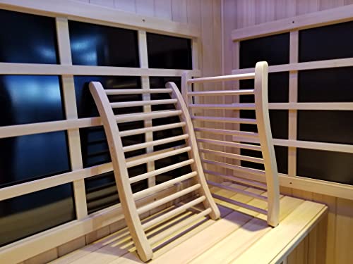 Image of LTCCDSS 1Pcs Sauna Backrest Hemlock | S-Shape Design - Slip-Resistant - Non-Toxic - Comfortable - Sauna Accessories Kit Apply to Barrel or Infrared Sauna 20.5 in * 13 inch