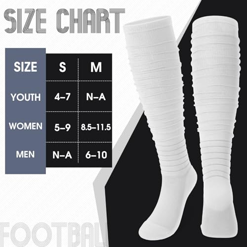 Football High Socks Arm Bicep Bands Wrist Sweatbands Set Scrunch Extra Long Socks Thick Cotton Wristband for Sports Youth Adult3