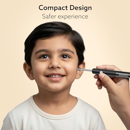 Image of AGARO Regal Ear Endoscope Cleaner /Earwax Removal Tool Kit with HD Camera, Light Weight, Type-C Charging, 130 mAh Battery, IP67 Waterproof, Wifi Connection for iOS & Android + 6 Silicone Tips