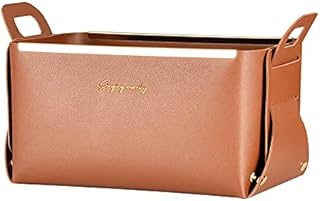 Cosmetic Storage Box, Thickened Leather Storage Basket Makeup Bag Waterproof Foldable For Storing Books, Makeups, Cosmetics, Keys, Tools, Toys, Also A Simple Home Decoration
