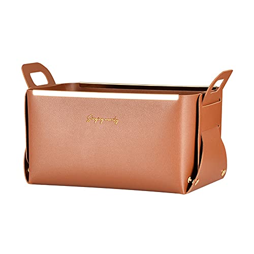 Boîte de Rangement Cosmétique,Sac de Maquillage de Panier de Rangement en Cuir épaissi Pliable Imperméable Pour Ranger des Livres,Des Cosmétiques,Des Clés,Des Outils,Des Jouets Cover