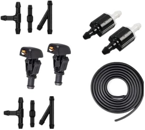 Windshield Washer Spray Nozzles 3W7Z17603AA for Ford F150 E150 E250 E350 Taurus Flex Expedition Crown Mercury; Windshield water jet accessories (2pcs sprayers, fluid hose, check valves)