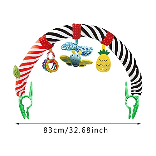 CargoTi Acessório para carrinho de bebê com arco, brinquedo animal de pano e barra de atividade conf