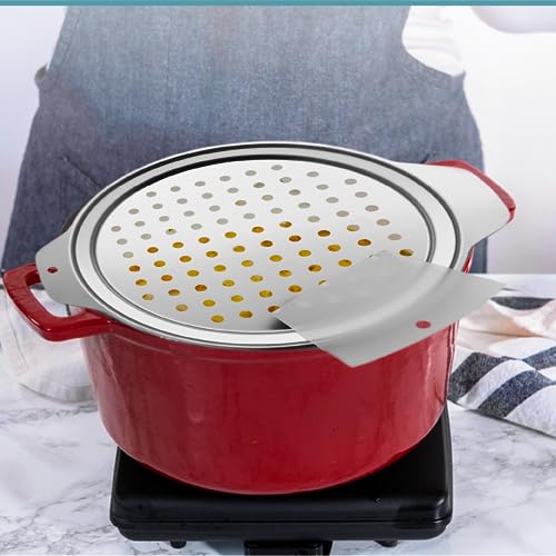 Zoie + Chloe Spaetzle Maker Lid with Scraper - Easy To Use Spaetzle Press For Traditional German Dumplings & Egg Noodles - Dishwasher-Safe, Premium Stainless Steel - Round Strainer, 10.7x12.8x.75" - Thumbnail 4