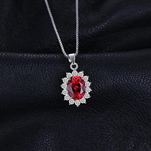 Collier Grenat Rouge Naturel 2,5 CT Bijoux Pendentif Fiançailles Cadeau Femme