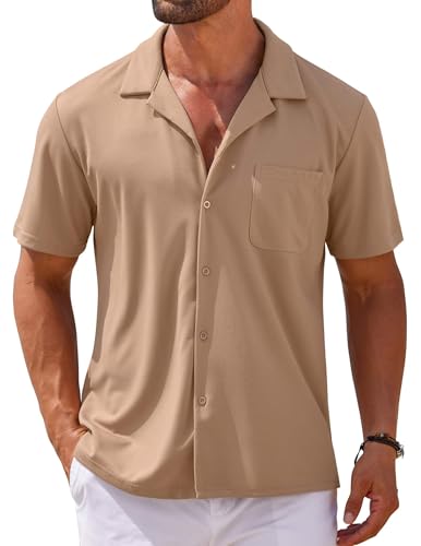 COOFANDY Mens Short Sleeve Dress Shirts Button Down Untucked Wrinkle Free Shirts Casual Summer Shirt with Pocket