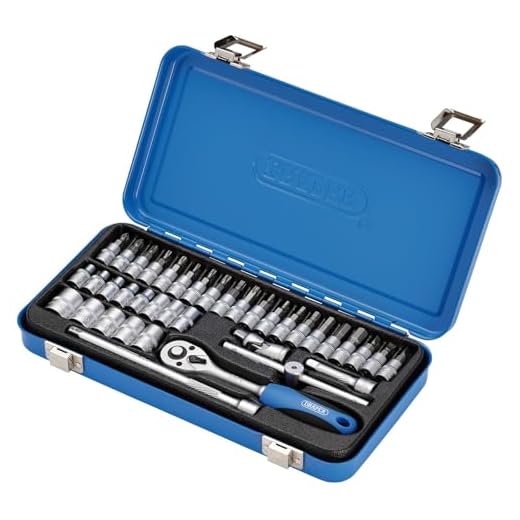 Draper 16366 0,6 cm². Dr. Metrischer Steckschlüsselsatz in Metallkoffer (38-teilig), blau