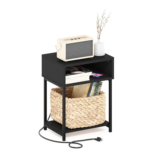 Furinno Moretti 3-Tier Night Stand with Charging Station, Americano by Furinno - Used condition - Image 4