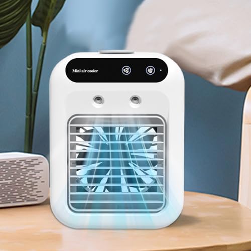 Tragbarer AC- Ventilator- Tragbarer USB- Ventilator mit 2 Geschwindigkeiten | 1800 mAh Indoor- Desktop- Luftbefeuchter, 25 W Klimaanlagen- Ventilatoren für Kinderzimmer, Wohnmobil, Bau, Wohn-4