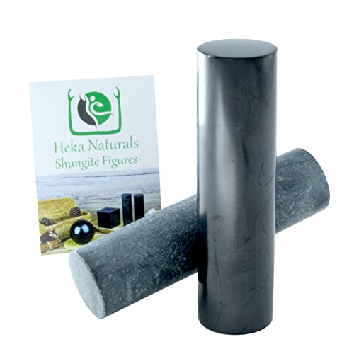 Heka Naturals Shungite & Soapstone Harmonizer Set | Natural Stress Relief, Fatigue and Increase Positivity - Reiki, Meditation - Spiritual Protection & Healing Crystals Set, Chakra Stones