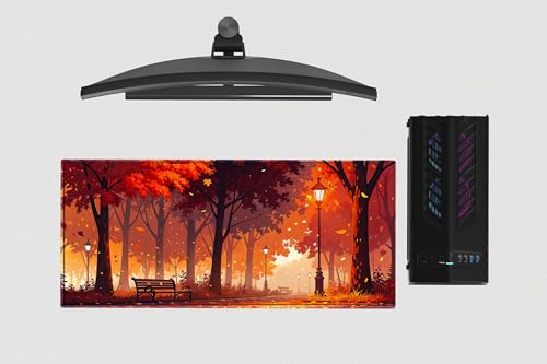 Image of Cozy Autumn Premium Desk Mat | Anti-Skid | Anti-Slip | 80 x 30 cm | Laptop Mat for Work from Home /Office /Gaming- Extended Mouse pad and Keyboard Desk mat