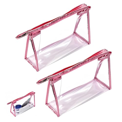 Ampio spazio: Beauty case trasparente, kit viaggio liquidi, il nécessaire trasparente offre spazio sufficiente per tutti I tuoi articoli da toeletta, cosmetici e trucchi, tenendoli sempre organizzati.