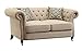 Coaster Home Furnishings Trivellato Button Tufted Loveseat with Large Rolled Arms and Nailheads, Oatmeal