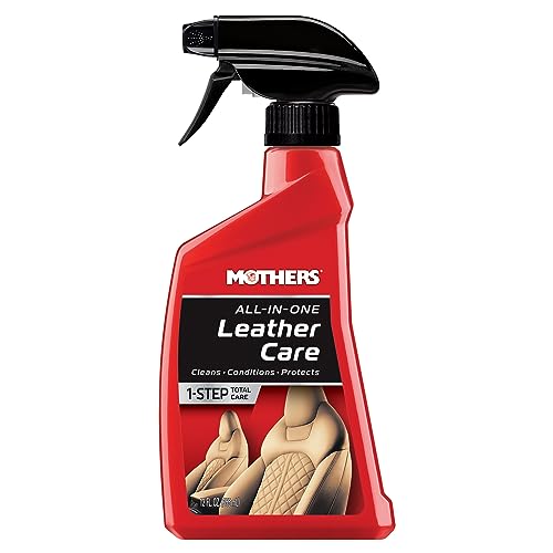Mothers All-In-One Leather Care, 12 oz. — pH Balanced Formula Safely Deep Cleans, Conditions & Protects Leather with Aloe, Neatsfoot Oil & Lanolin to Restore Natural Oils Lost to Heat & Sun (06512)