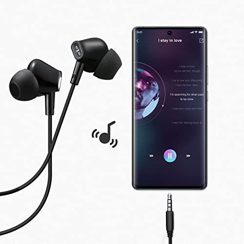 Aylaa Ay8 Wired Earbuds Headphones In-Ear Earphones With Microphone Remote. 3.5Mm Plug In Audio Jack - Black (Black) #TOP2