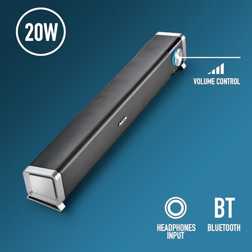 Ngs SB500-BT - Barra Audio Wireless Bluetooth Da 20 W, Per Pc, Tv, Smartphone, Tablet, Audio Stereo, Alimentazione Usb, Jack 3,5 Mm, Microfono, Uscita Cuffie, Plug & Play, Compatta - 11